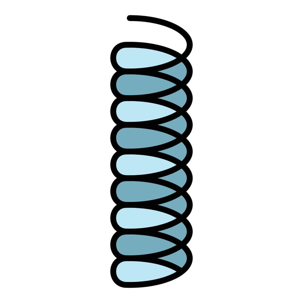 Coil spring object icon color outline vector