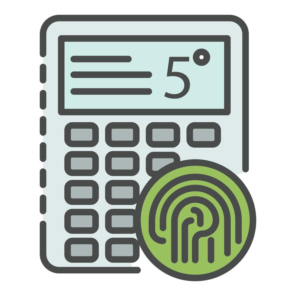 Fingerprint smart lock icon color outline vector
