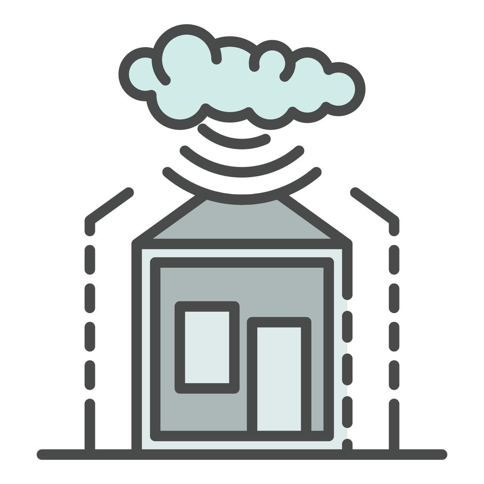 Smart weather warning icon color outline vector