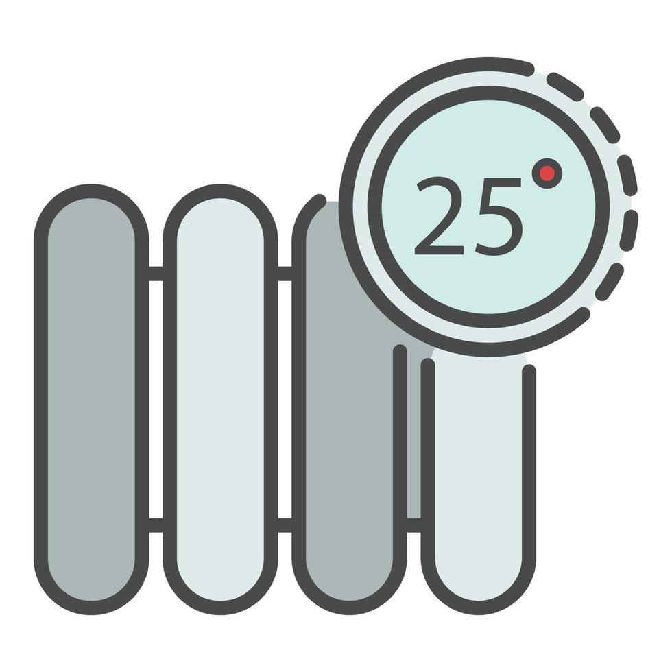 vector de esquema de color de icono de radiador de temperatura de control inteligente