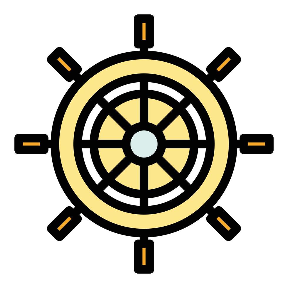 Controller ship wheel icon color outline vector