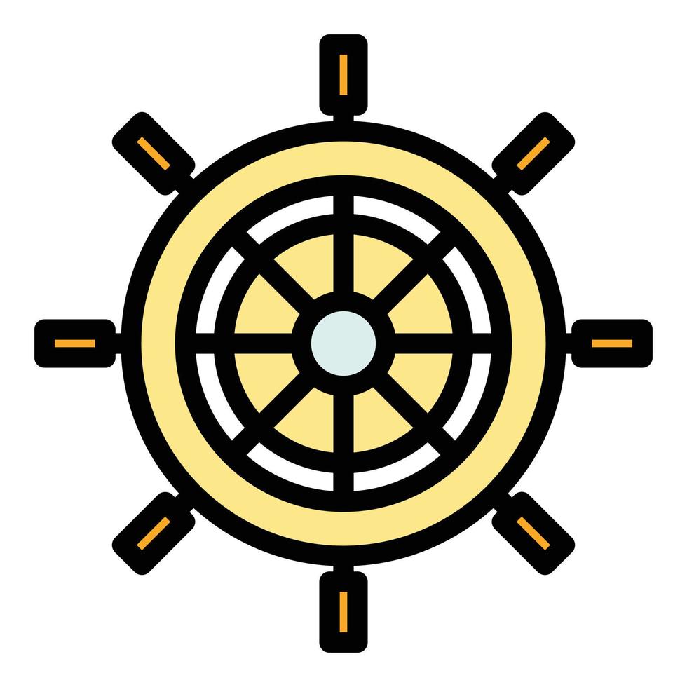 Controller ship wheel icon color outline vector