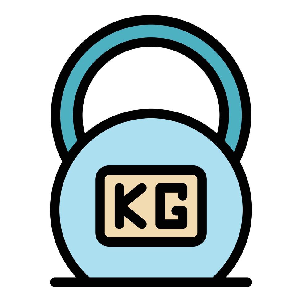 Kettlebell digestion icon color outline vector