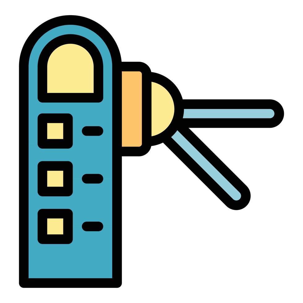 Ticket turnstile icon color outline vector