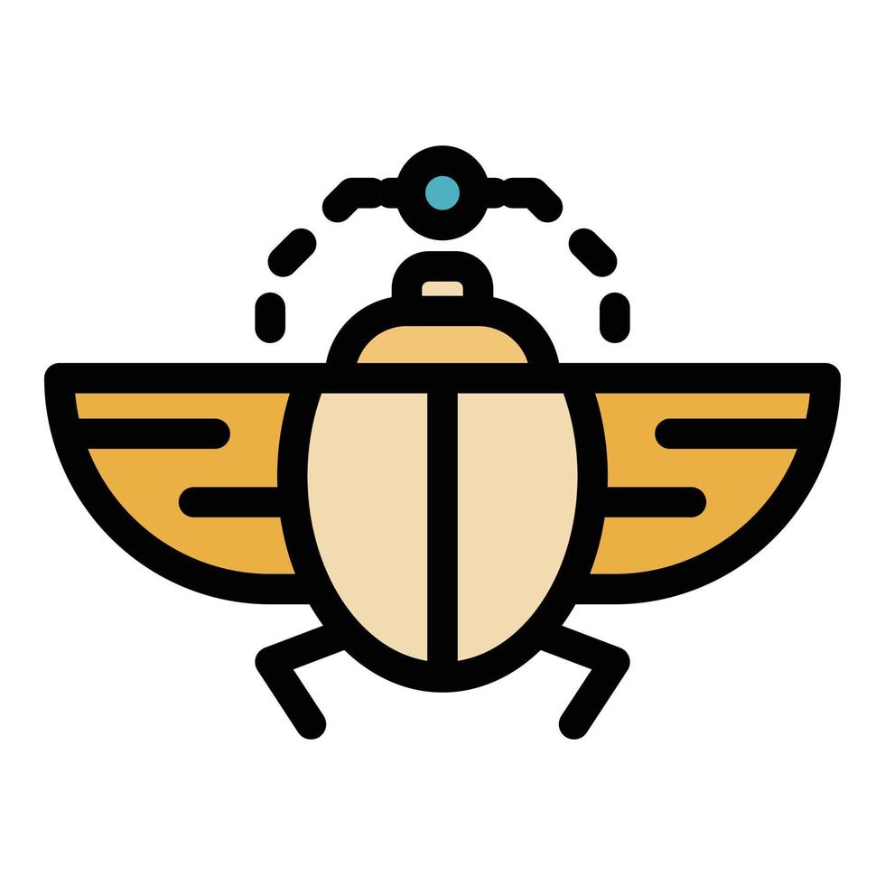 Scarab beetle history icon color outline vector