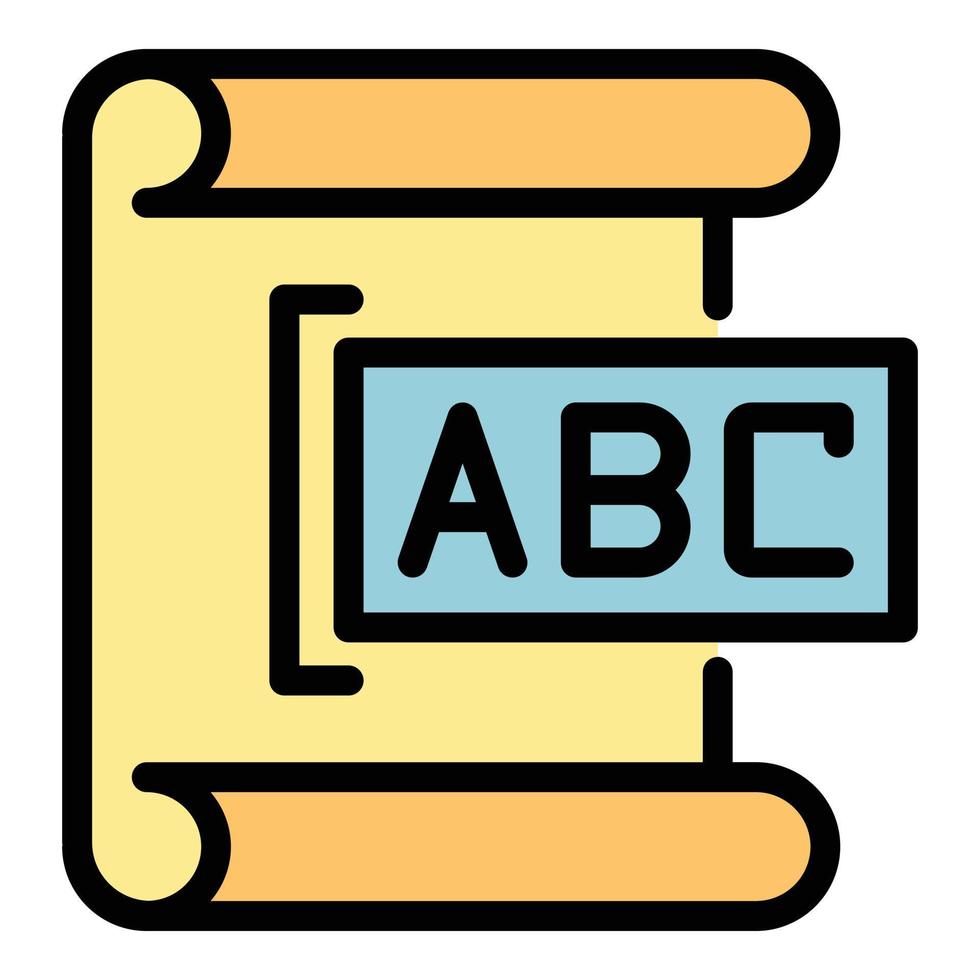 Inclusive education paper icon color outline vector