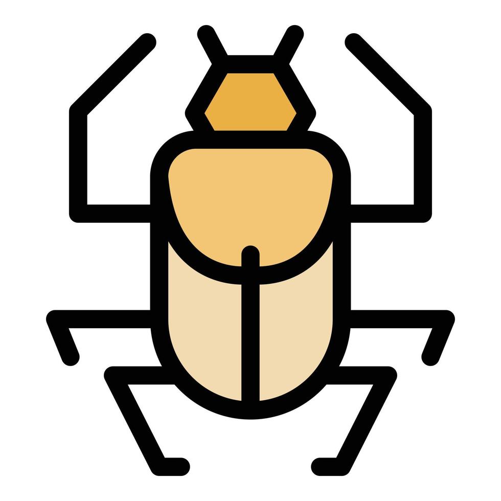 Tribal scarab beetle icon color outline vector