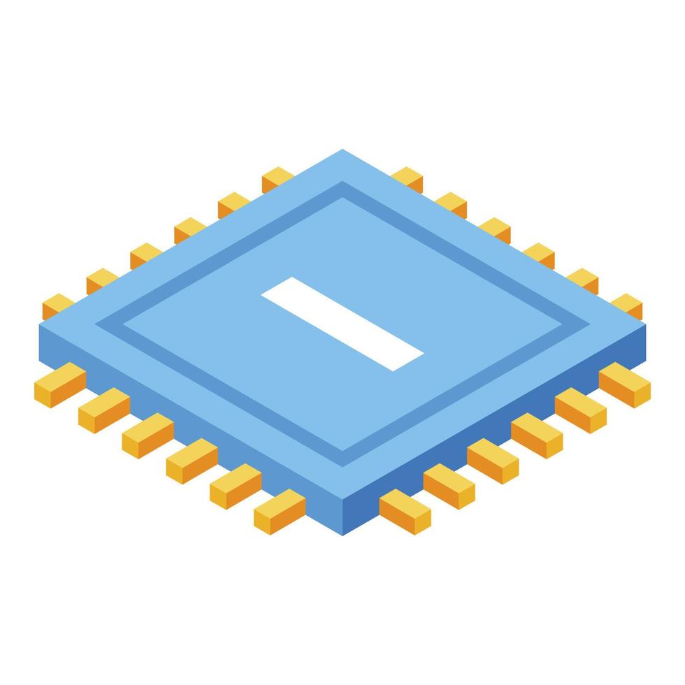 Processor storage icon, isometric style vector