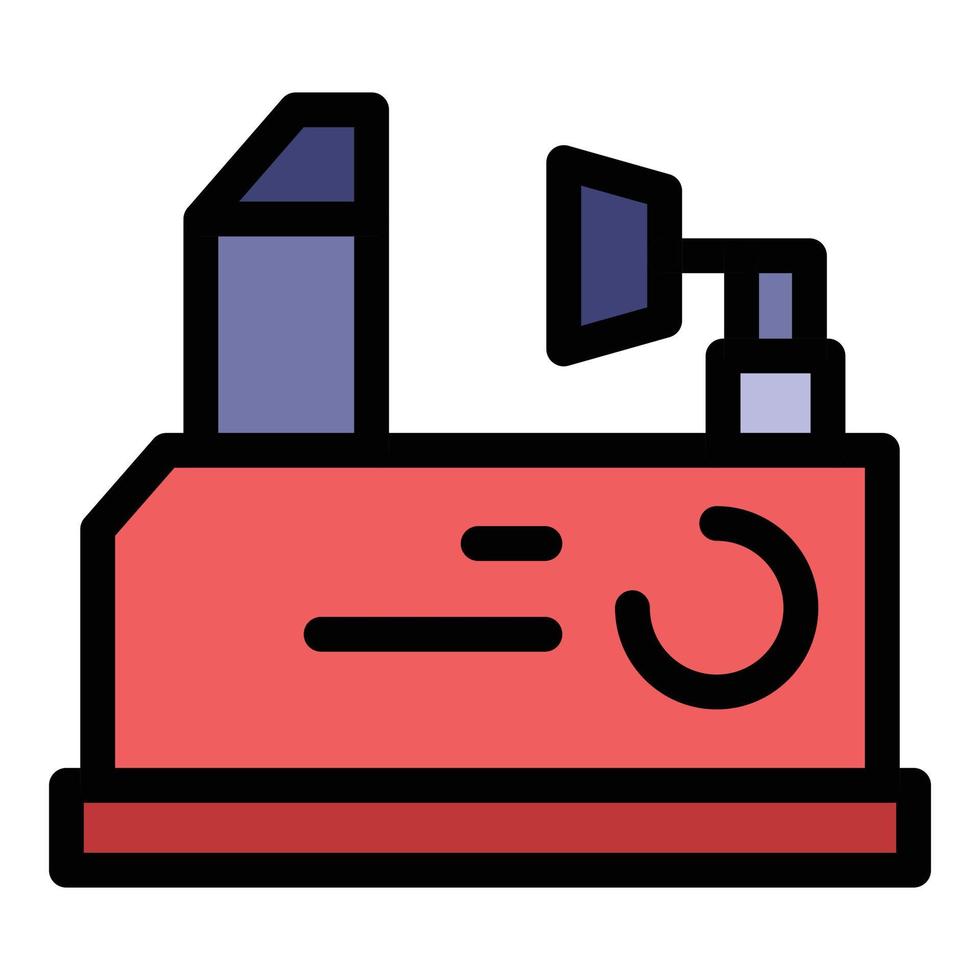 Engineer milling machine icon color outline vector