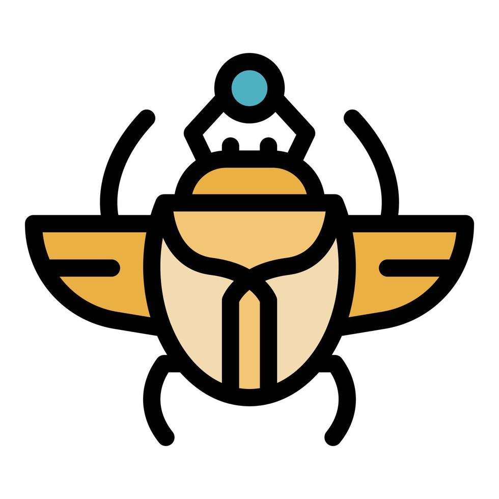 Scarab beetle africa icon color outline vector