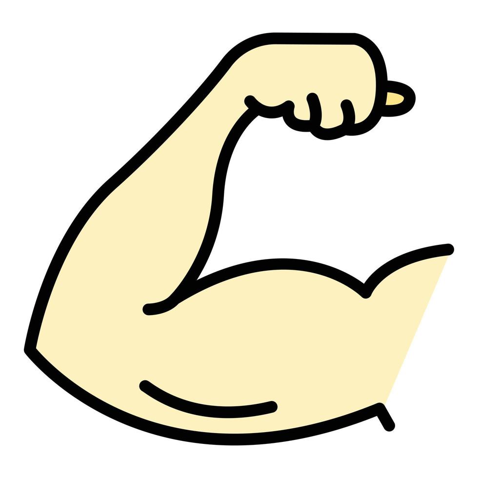 Man biceps icon color outline vector