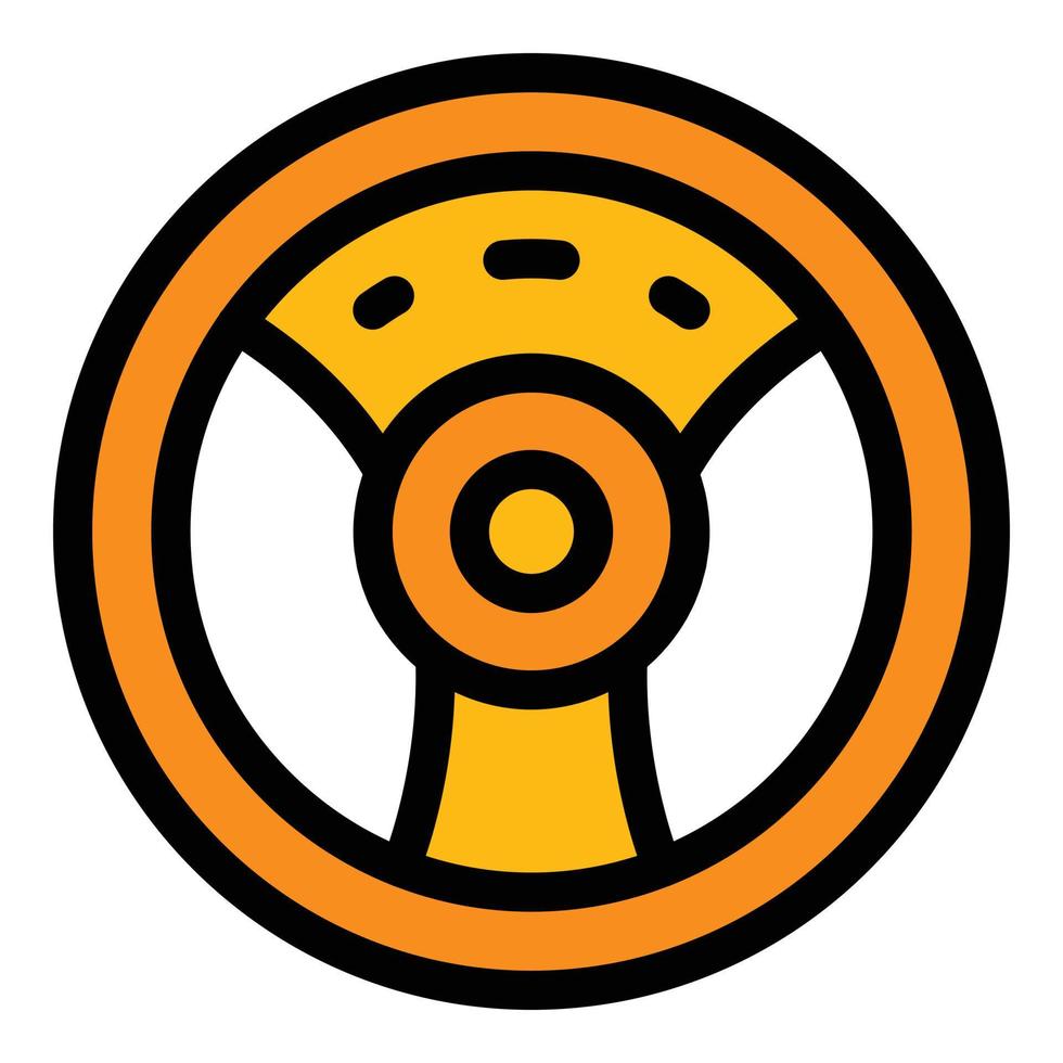 Sport steering wheel icon color outline vector