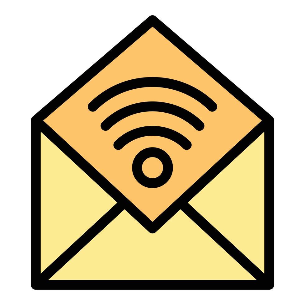 Mail remote access icon color outline vector