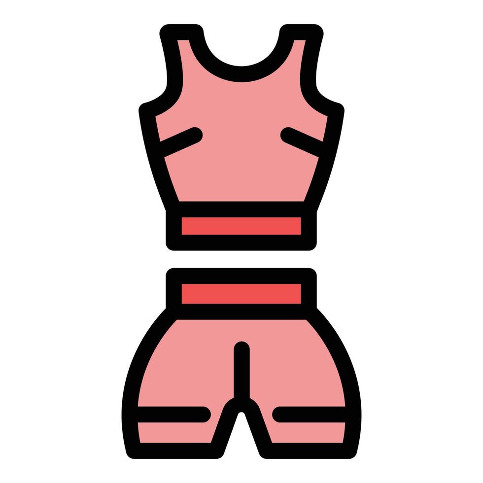 vector de contorno de color de icono de ropa de fitness