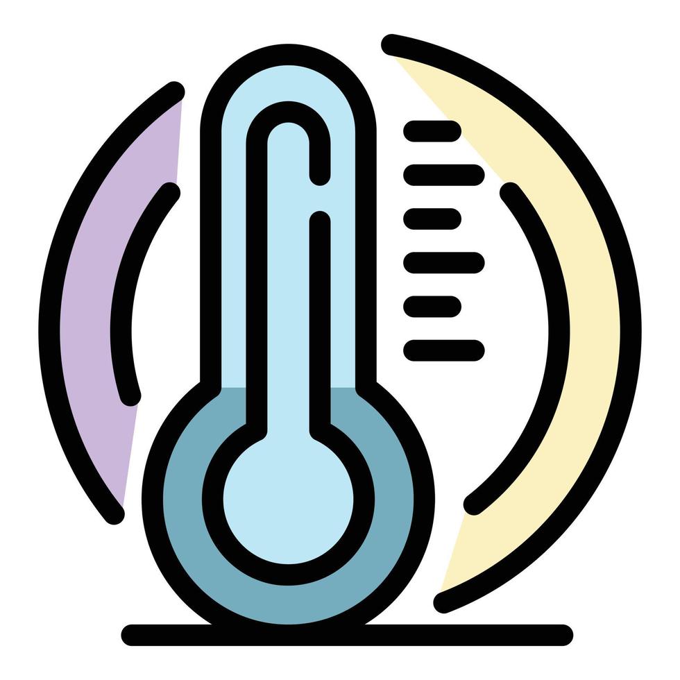 Body temperature test icon color outline vector