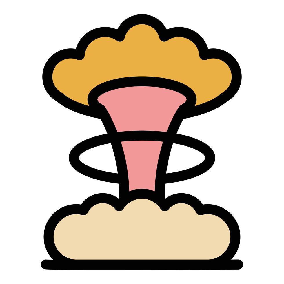 Nuclear mushroom cloud icon color outline vector