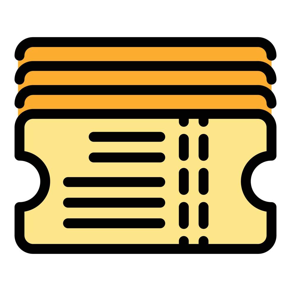 Public bus ticket icon color outline vector