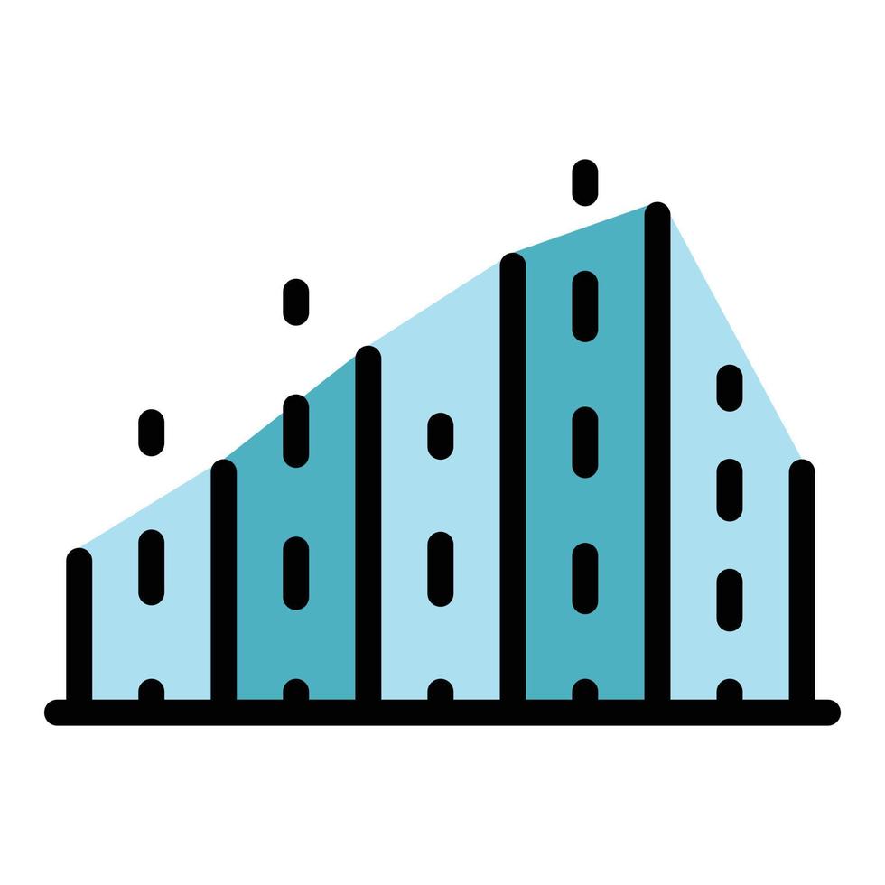 Dots and lines columns icon color outline vector