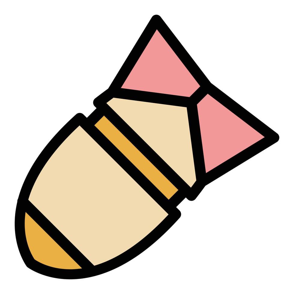 Falling war rocket icon color outline vector