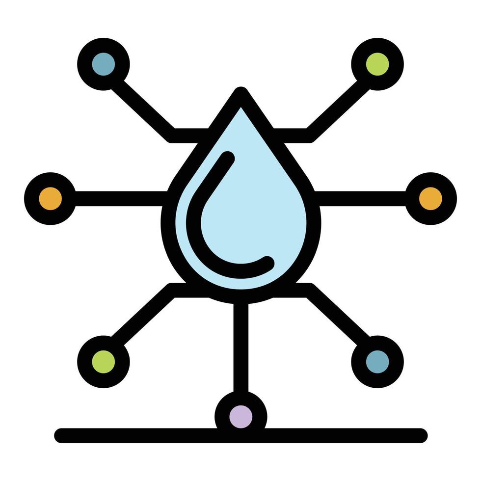 Blood diagnostics icon color outline vector