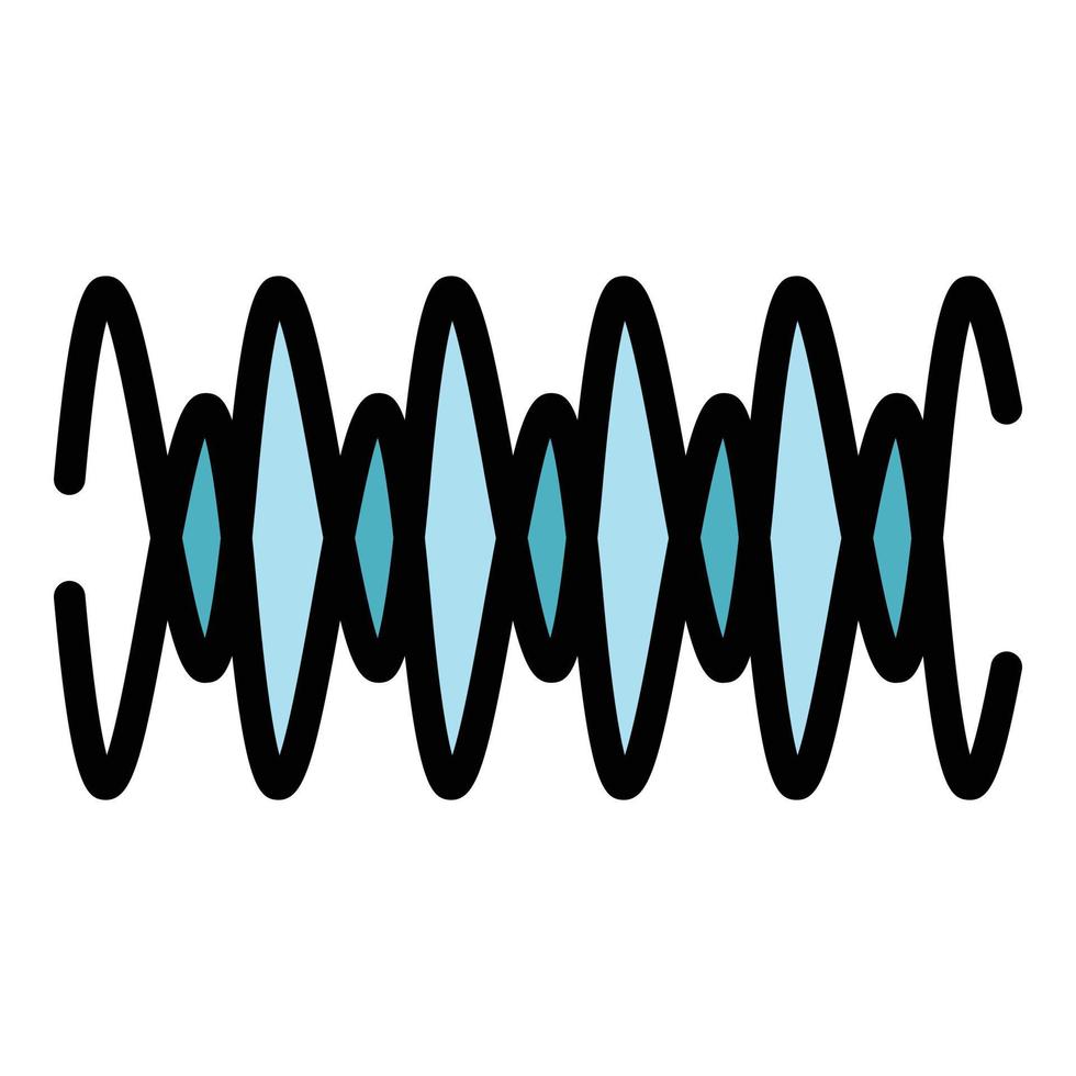 Sound waves icon color outline vector