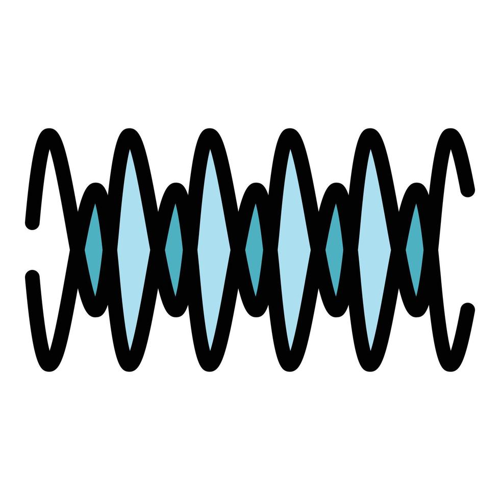 Sound waves icon color outline vector