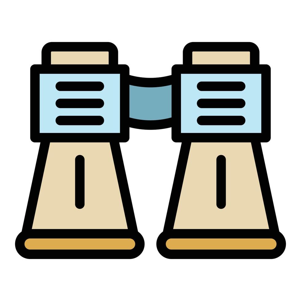 Binoculars icon color outline vector