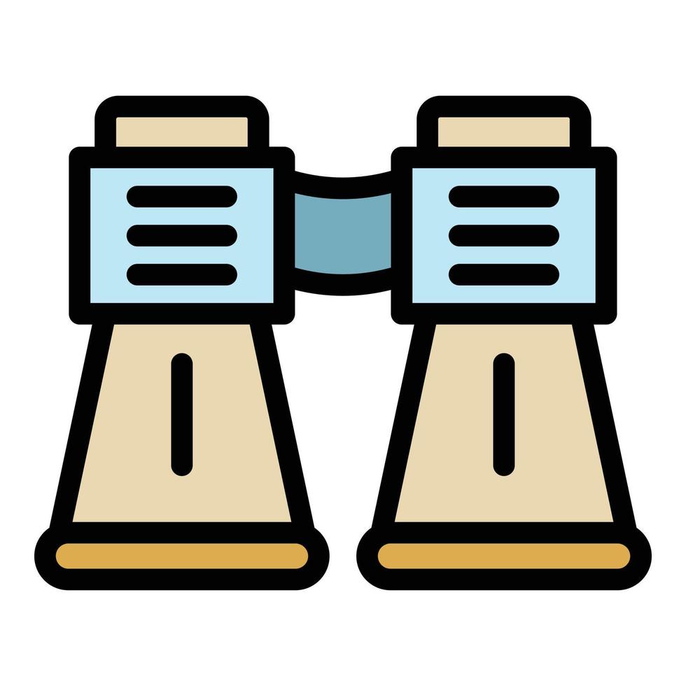 Binoculars icon color outline vector