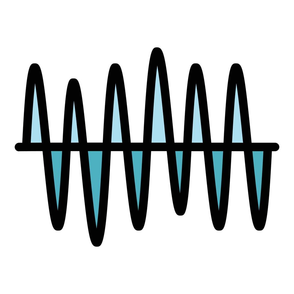 Sound range icon color outline vector