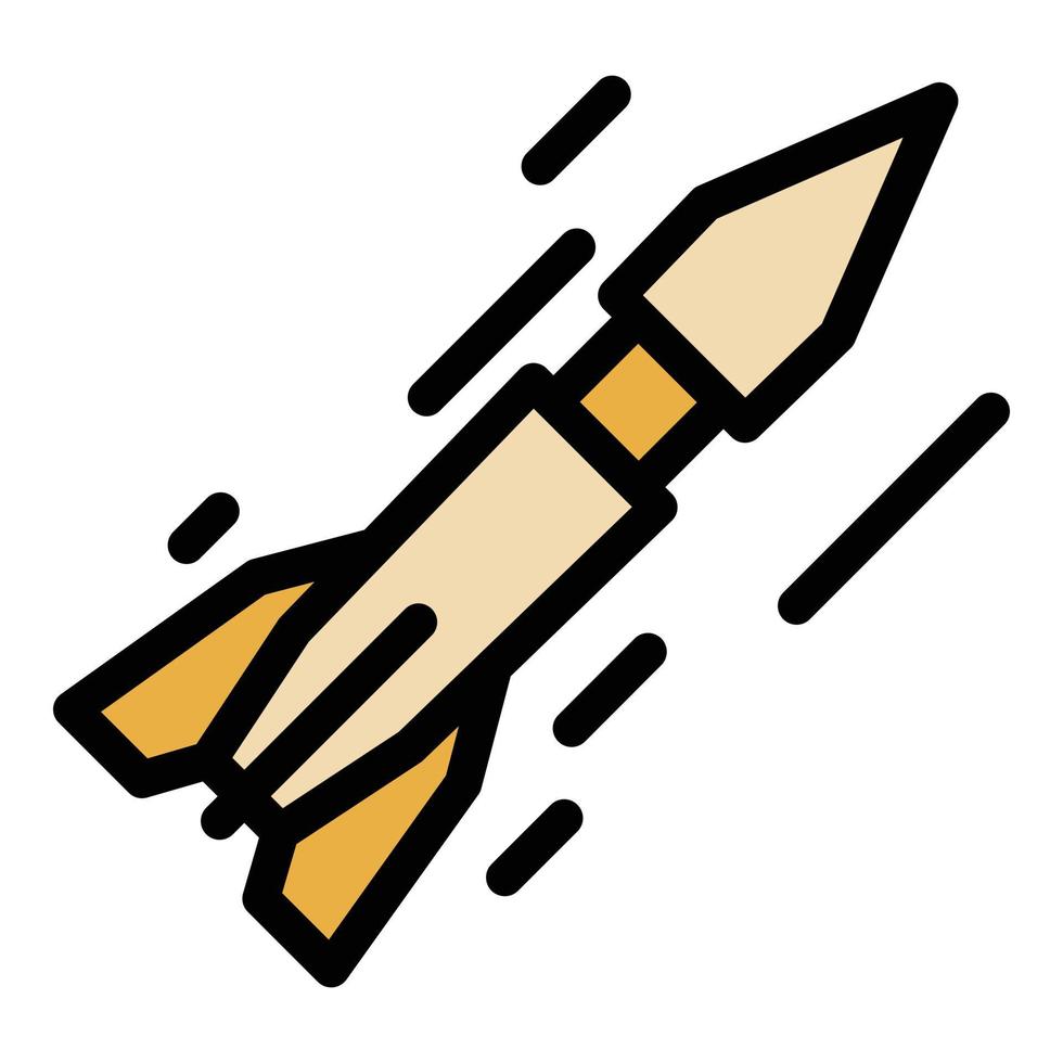 Short range ballistic missile icon color outline vector