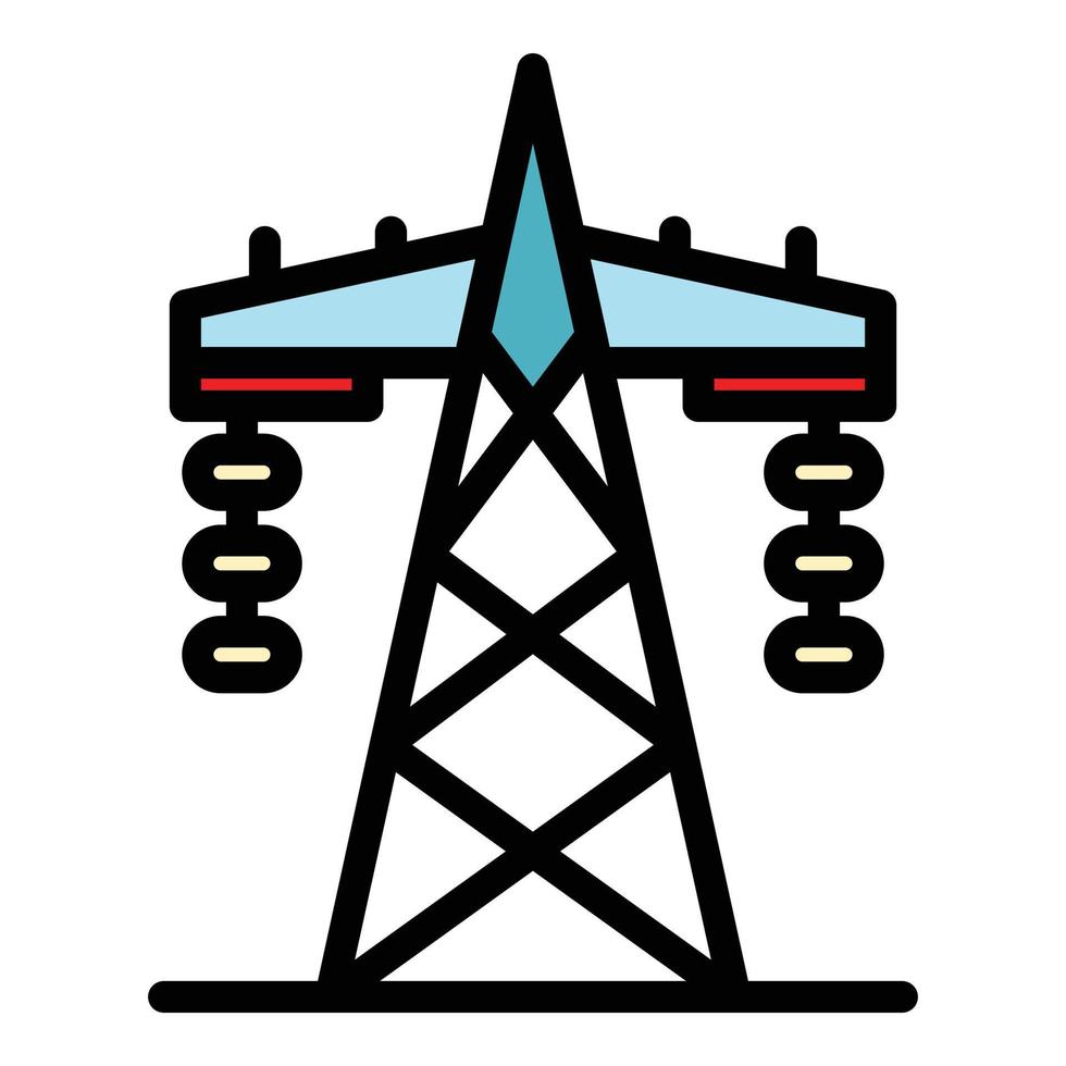 Transmission tower icon color outline vector