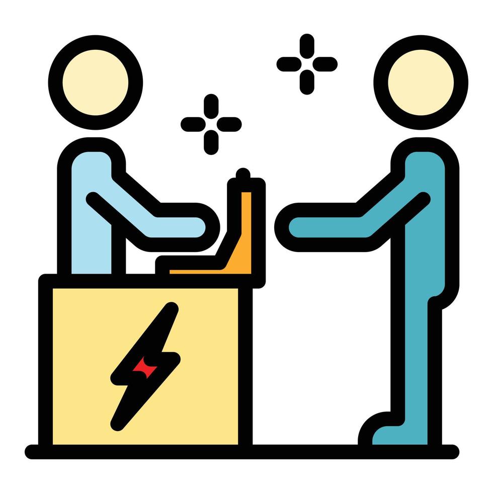 vector de contorno de color de icono de servicio eléctrico