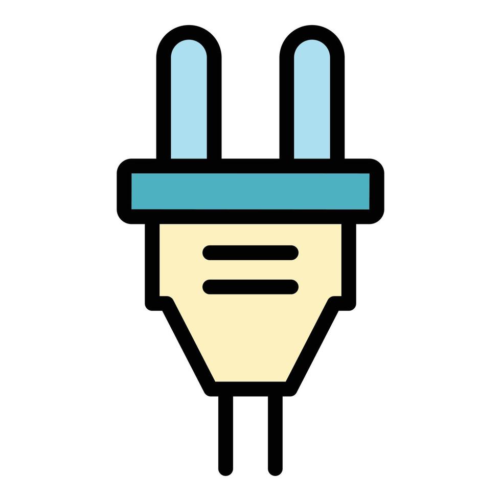 Electric plug icon color outline vector