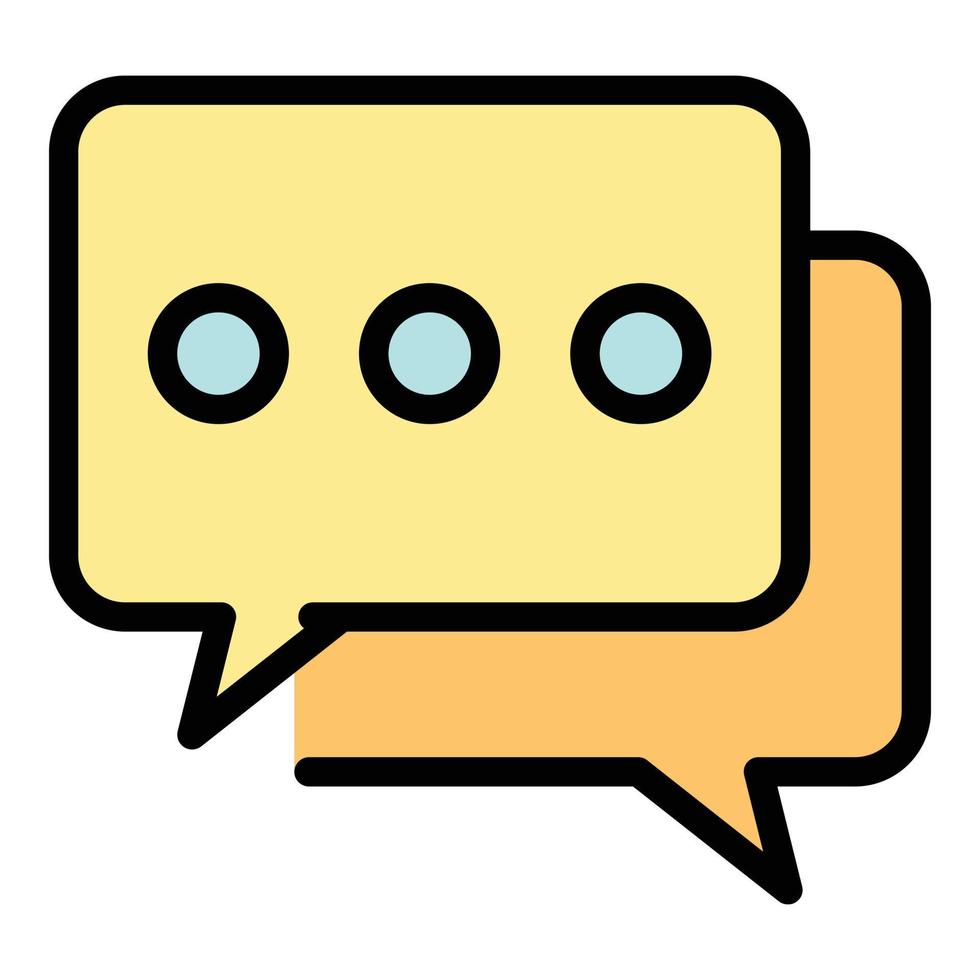 Two chat bubbles icon color outline vector