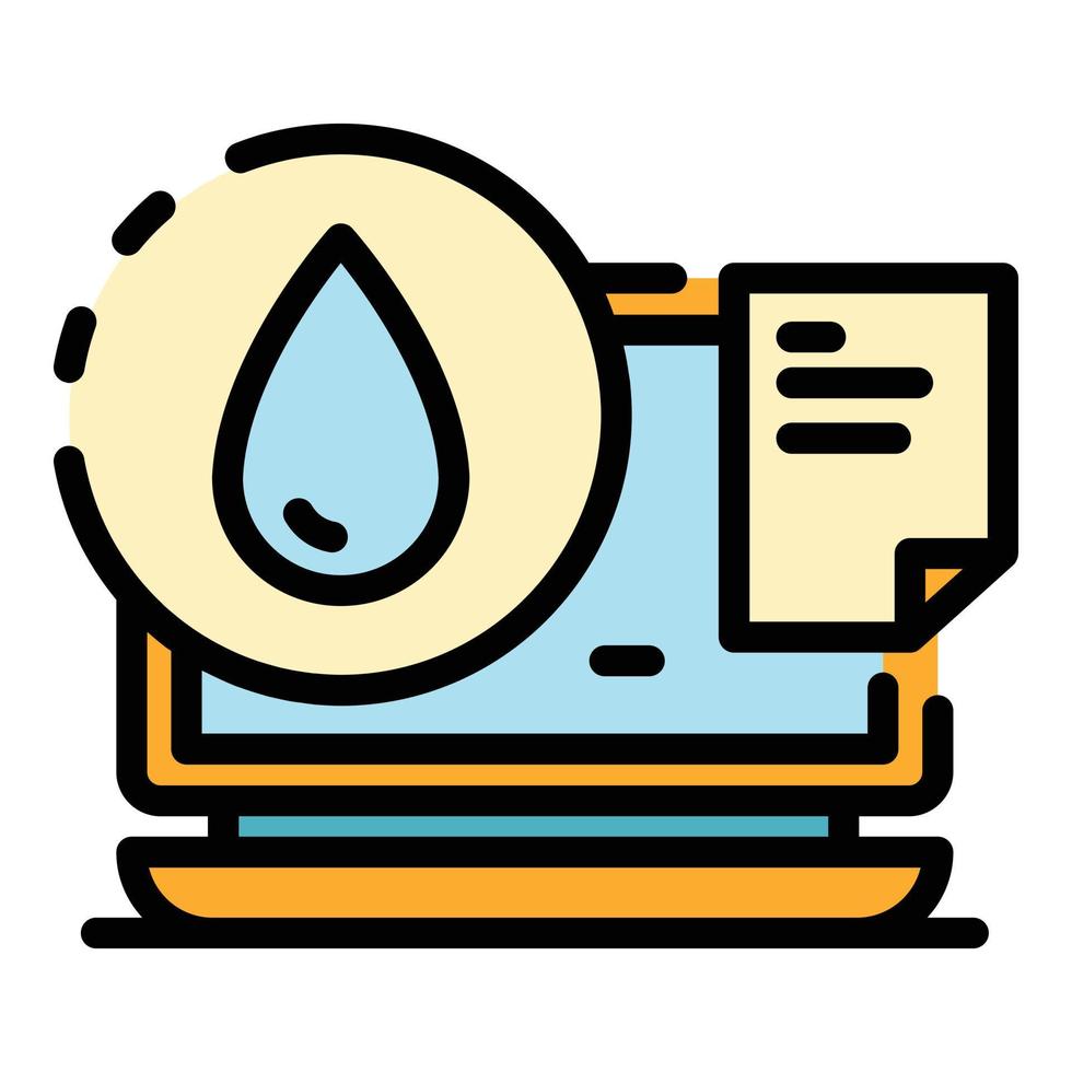 Drop and display icon color outline vector