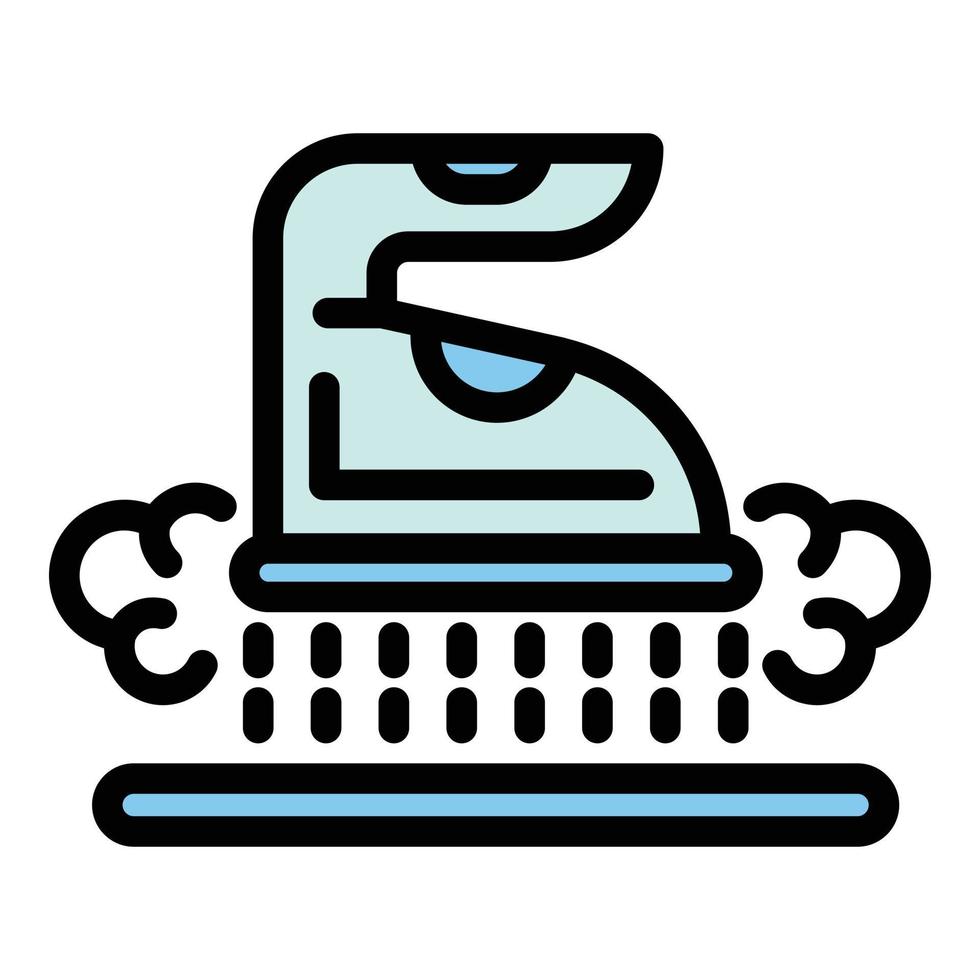 Steam iron icon color outline vector
