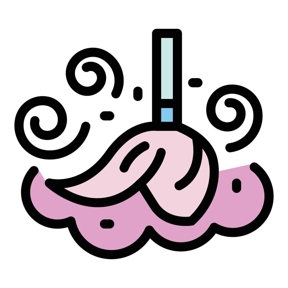 Mop in foam icon color outline vector