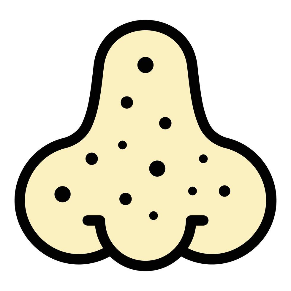 Dotted nose icon color outline vector