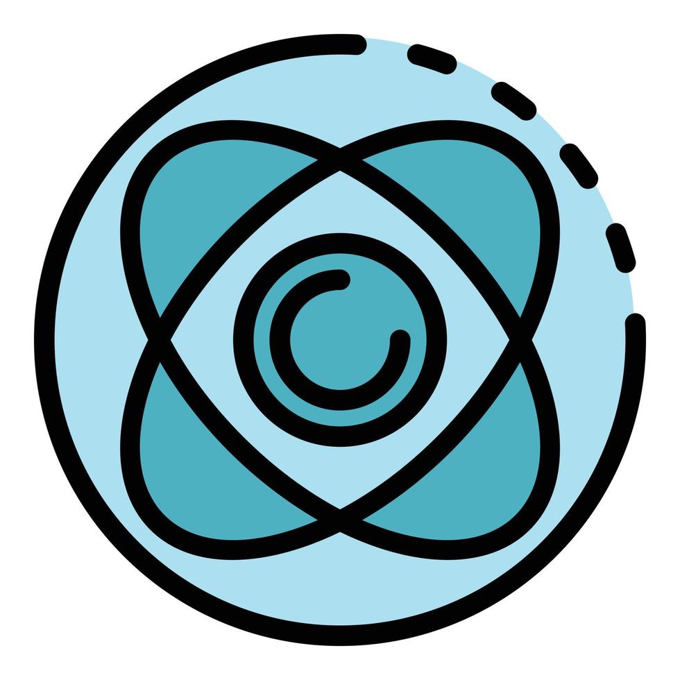 Atom in a circle icon color outline vector