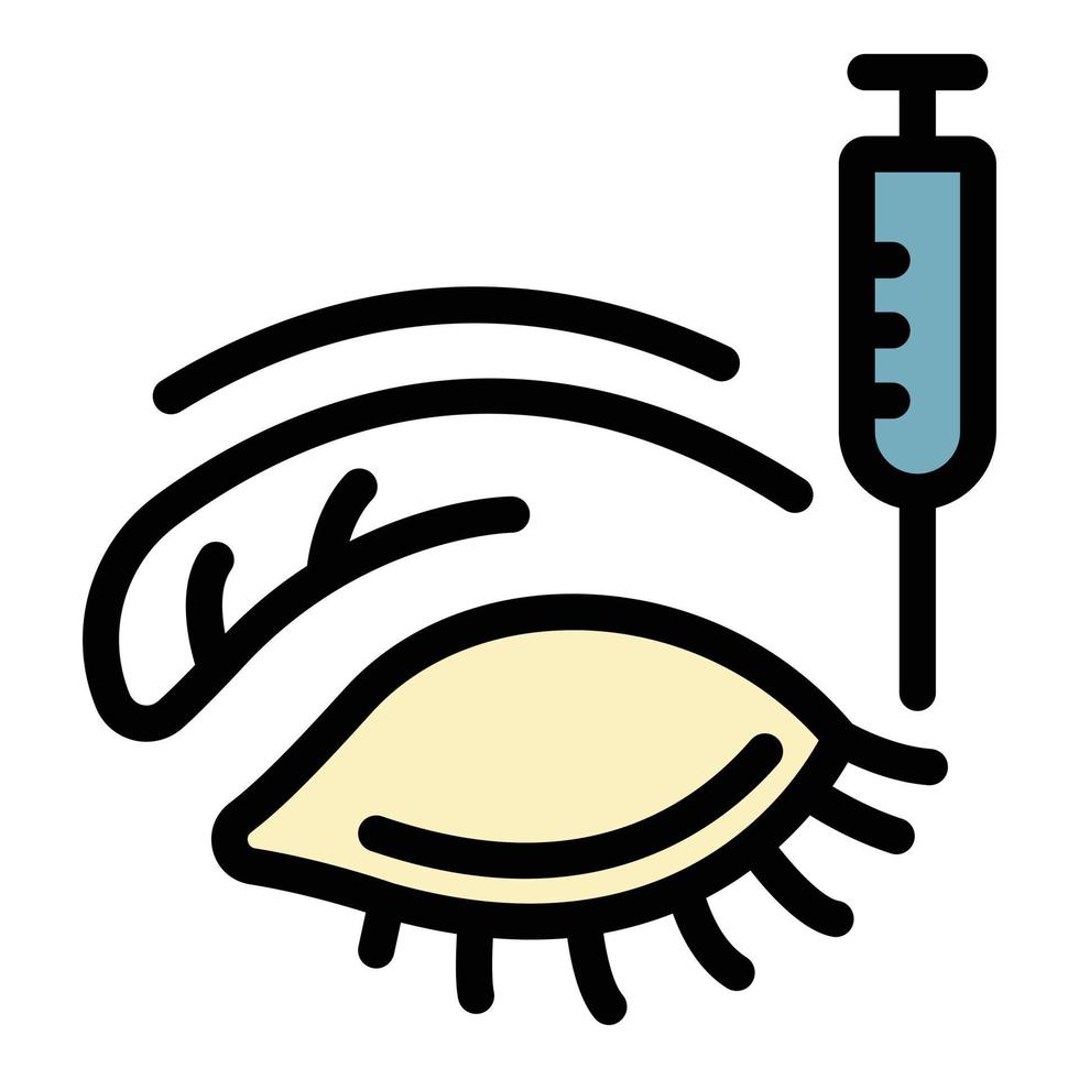 Eye and syringe icon color outline vector