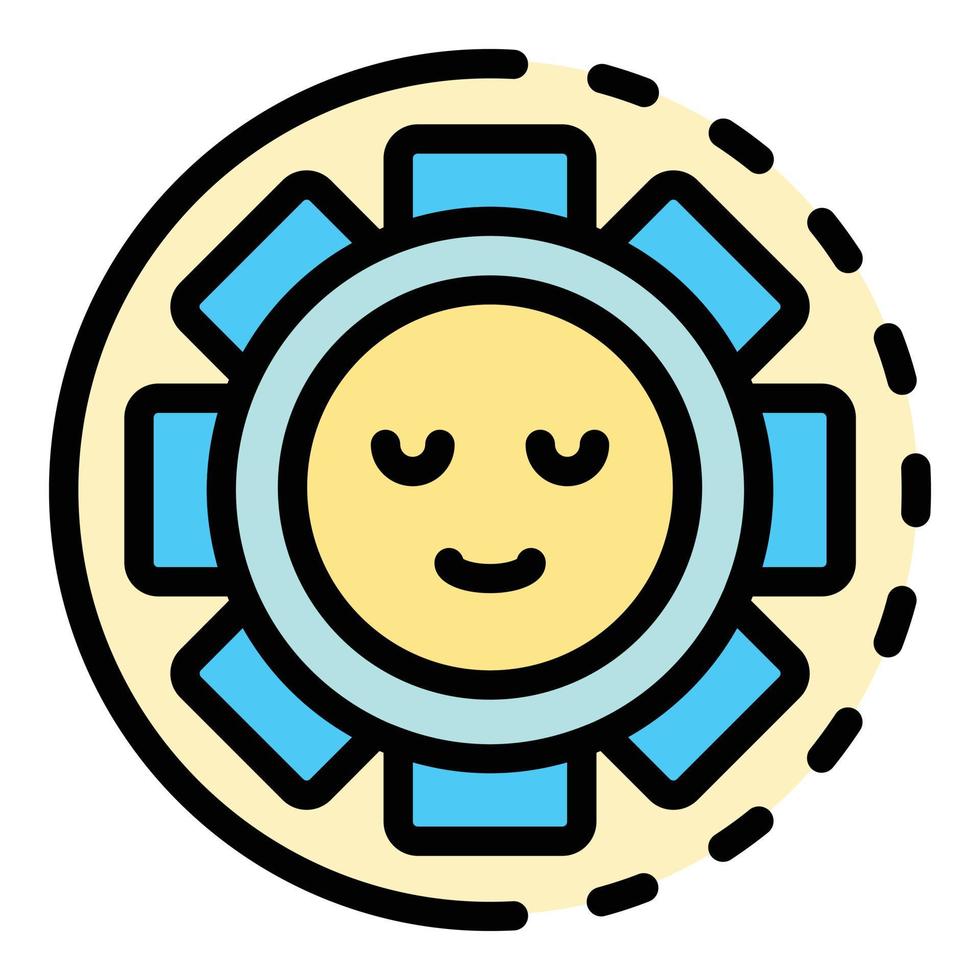 Smile in the sun icon color outline vector