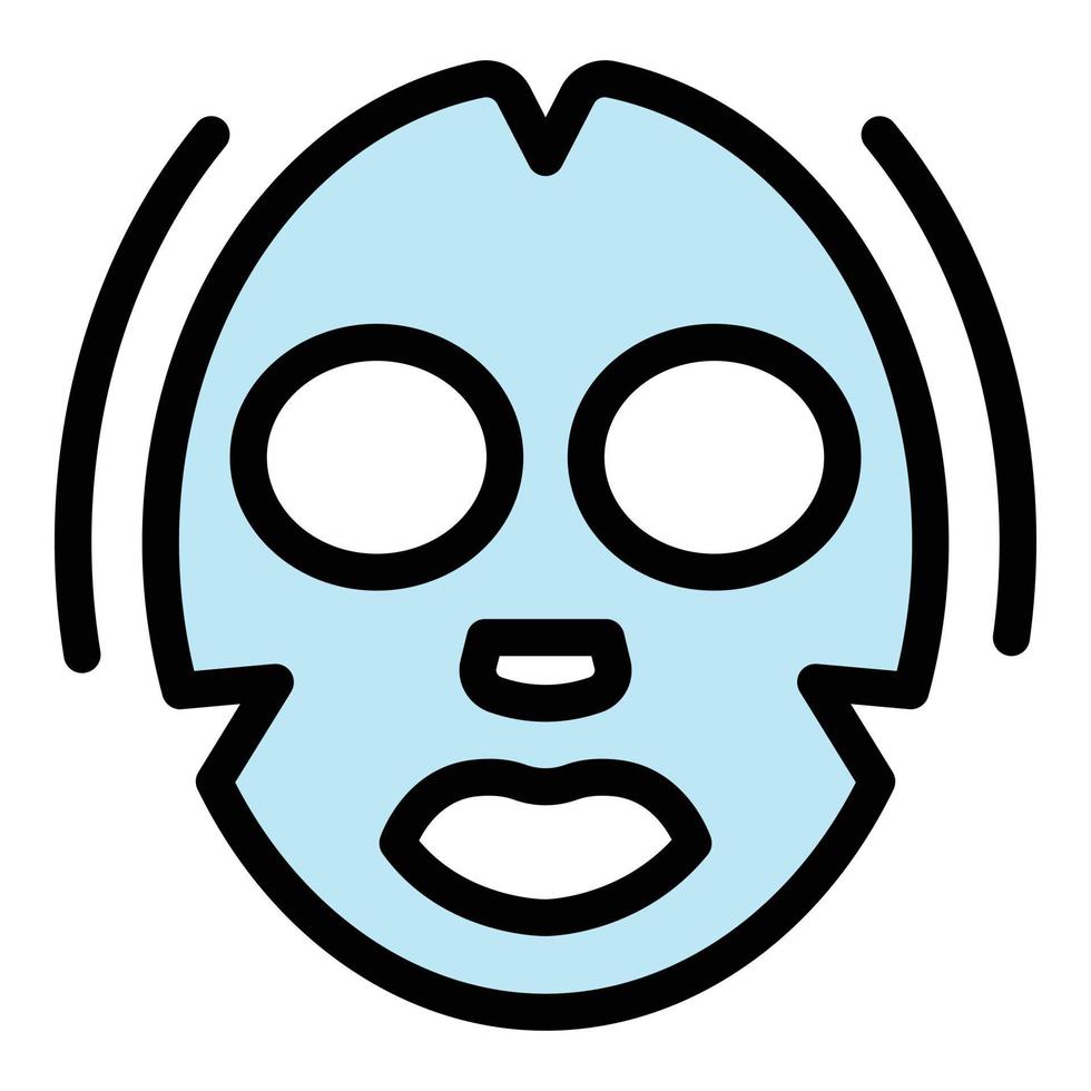 vector de contorno de color de icono de máscara facial hidratante
