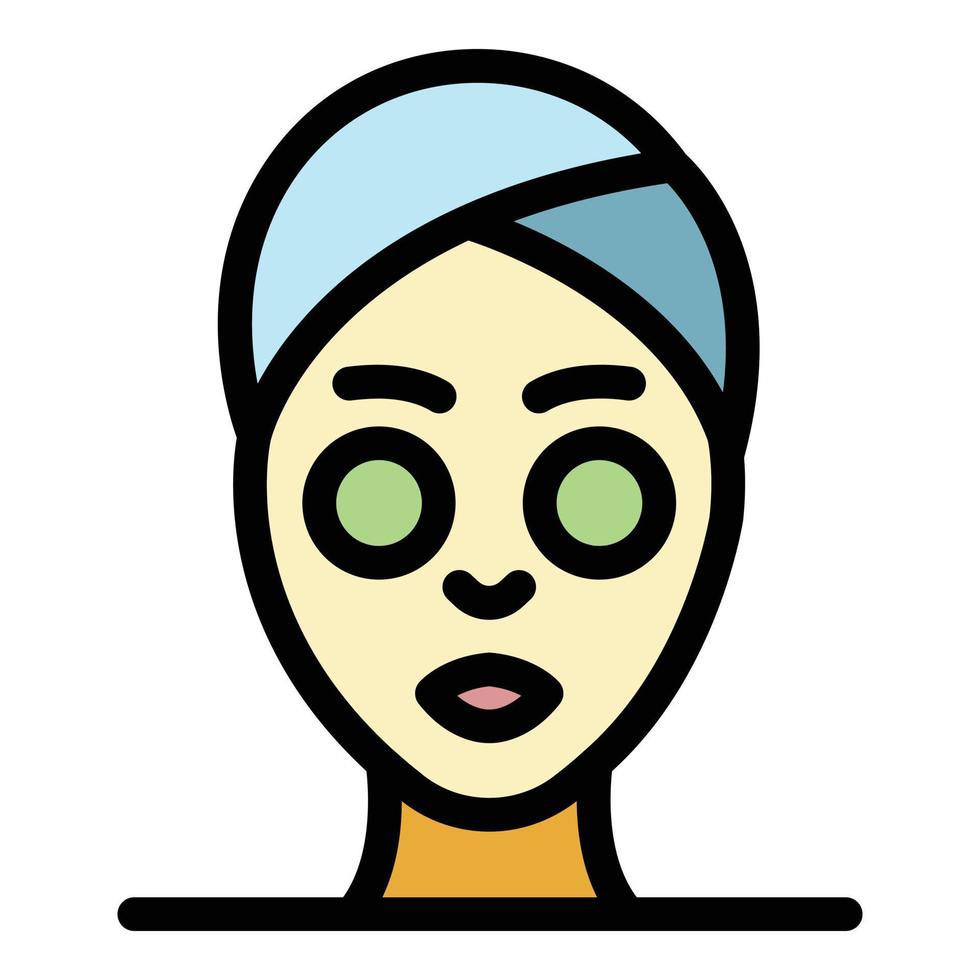 Eye mask spa icon color outline vector