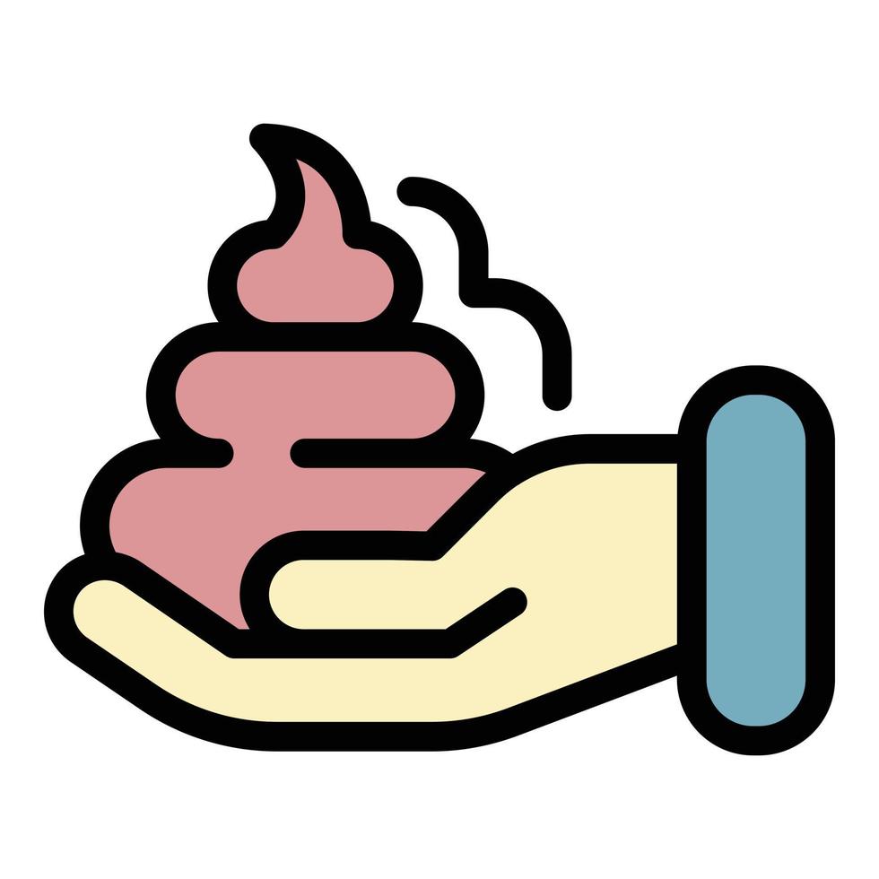 Cream on the palm icon color outline vector
