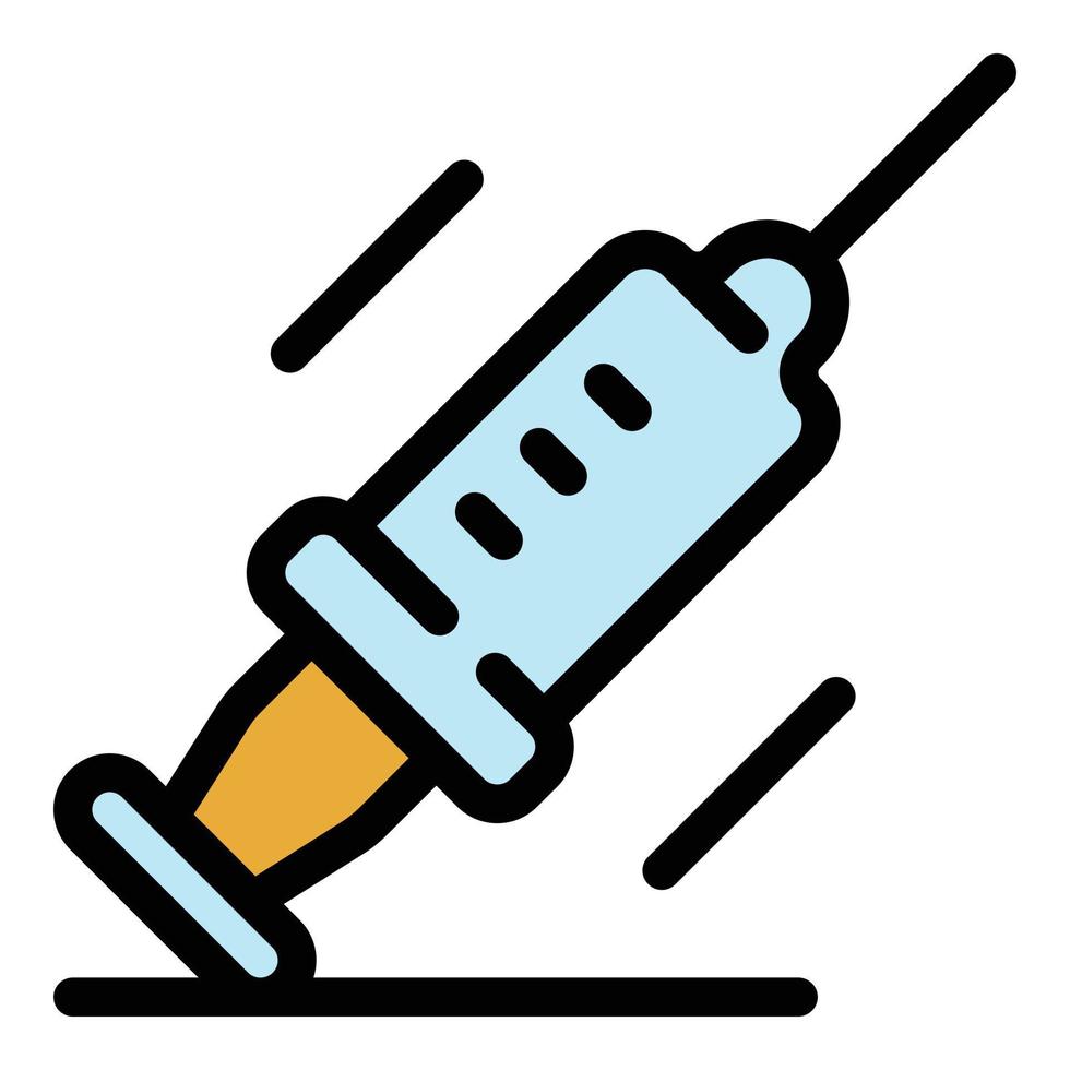 Syringe icon color outline vector