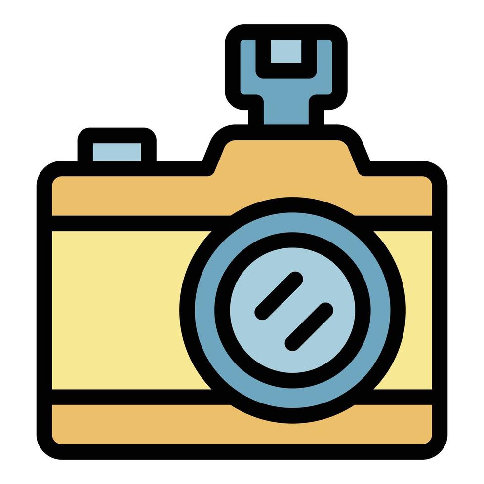 Camera icon color outline vector