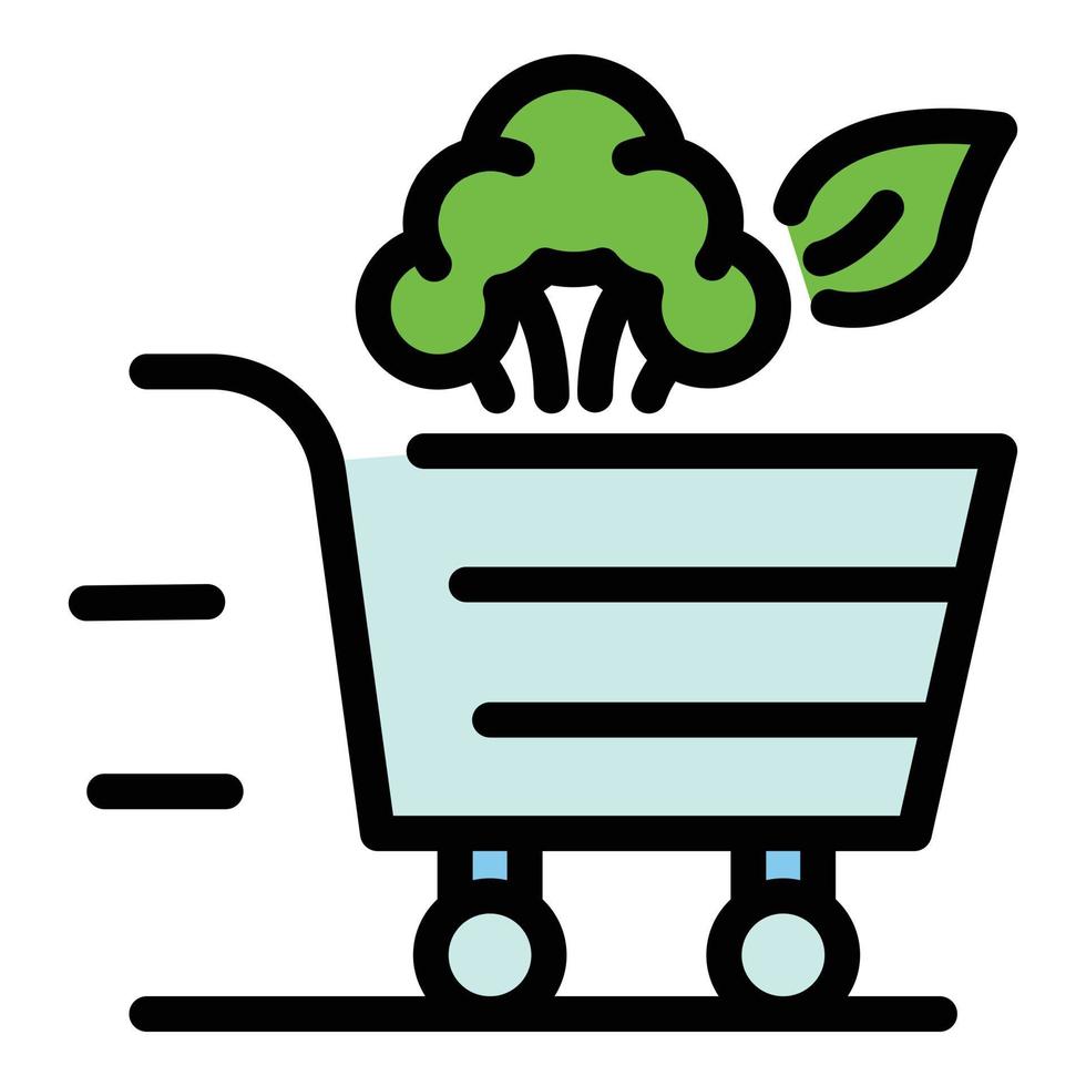 Veggies shopping icon color outline vector