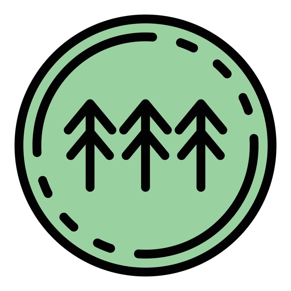 Spruce in the circle icon color outline vector