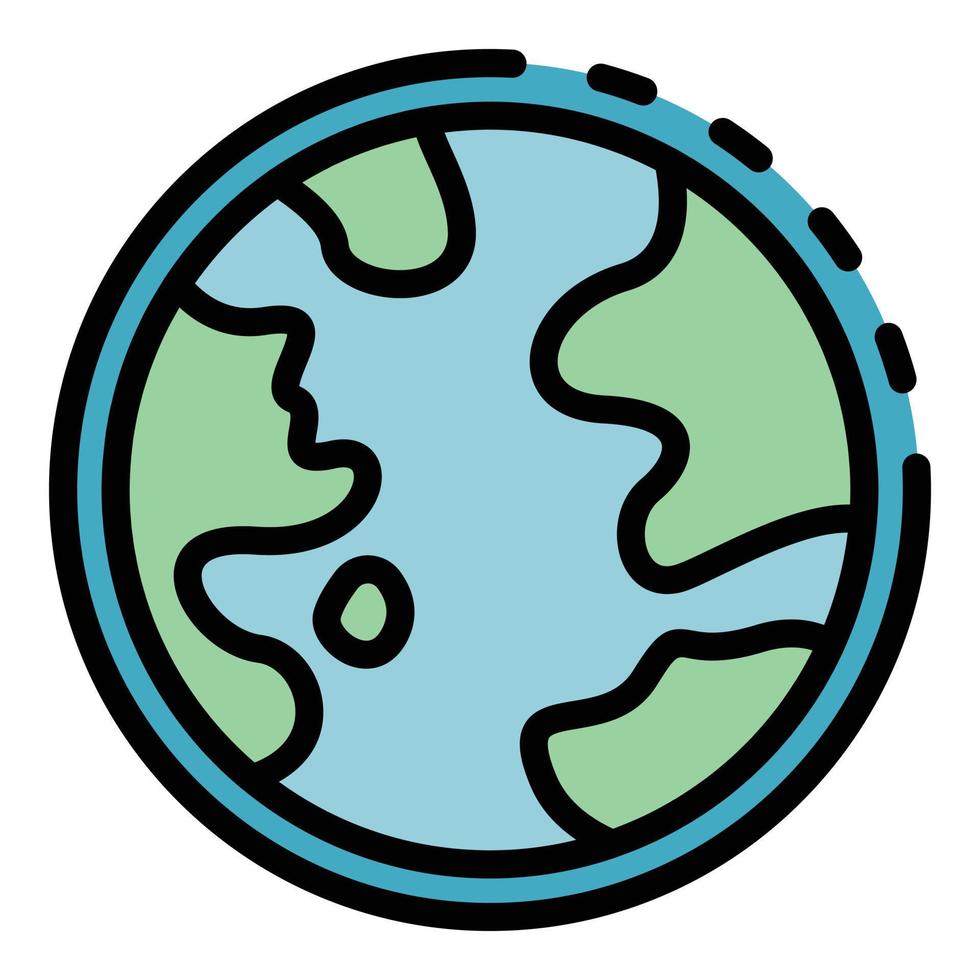 Earth icon color outline vector