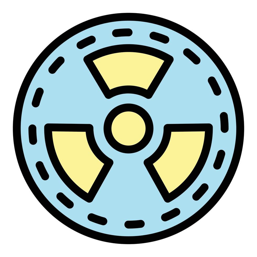 Radiation sign icon color outline vector